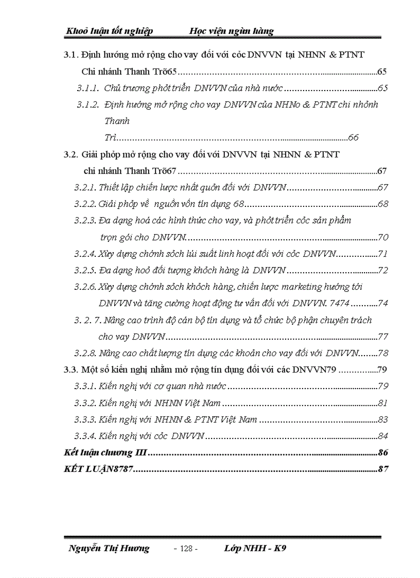 image for page Giải pháp mở rộng cho vay đối với DNVVN tại NHNN&PTNT chi nhánh Thanh Trì