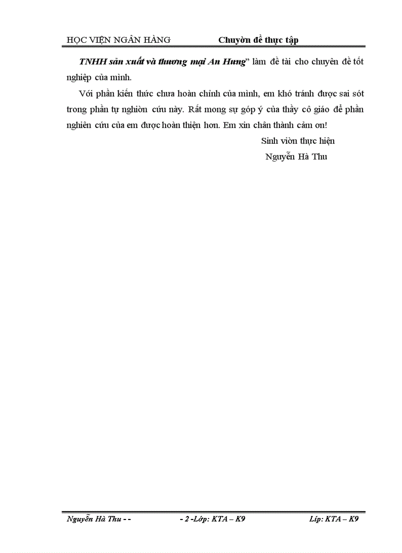 image for page Kế toán bán hàng và xác định kết quả bán hàng của Công ty TNHH sản xuất và thương mại An Hưng