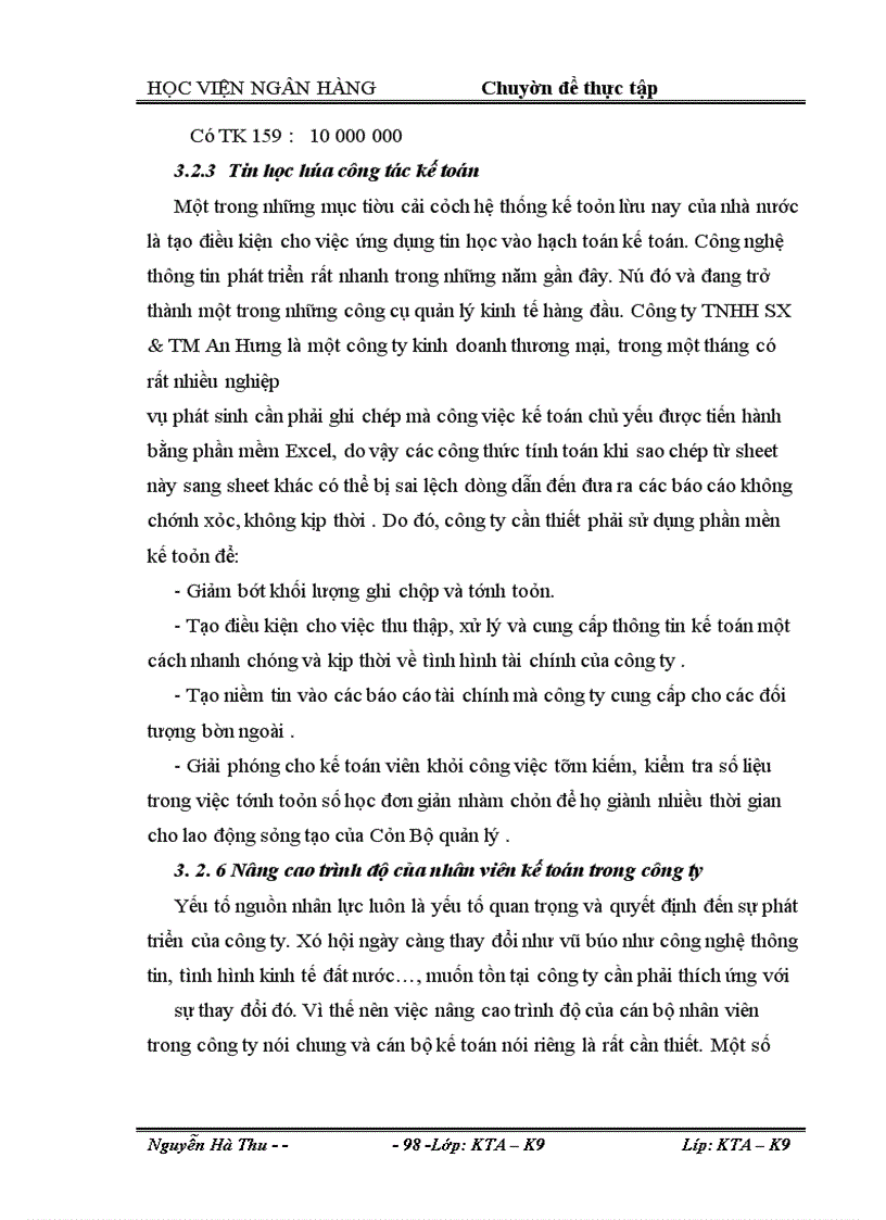 image for page Kế toán bán hàng và xác định kết quả bán hàng của Công ty TNHH sản xuất và thương mại An Hưng