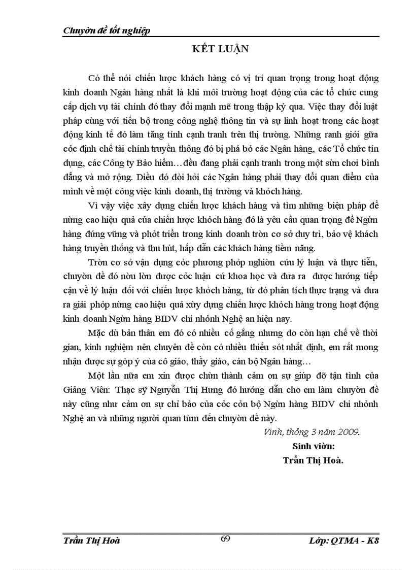 image for page Hoàn thiện chiến lược khách hàng của Ngân hàng Đầu Tư và Phát Triển Việt Nam chi nhánh Nghệ An