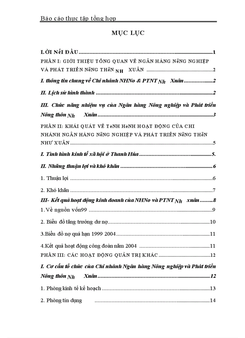 image for page Thực tập tổng hợp tại Chi nhánh Ngân hàng Nông nghiệp và Phát triển Nông thôn Như Xuân