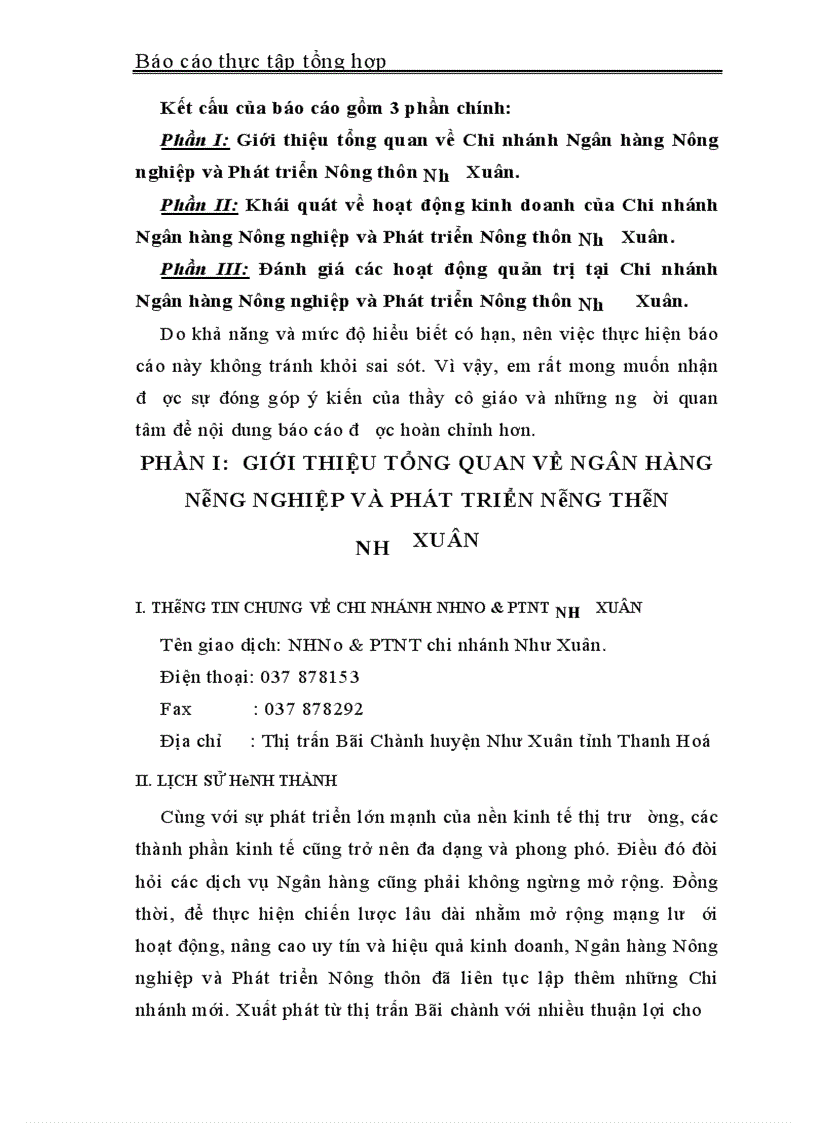 image for page Thực tập tổng hợp tại Chi nhánh Ngân hàng Nông nghiệp và Phát triển Nông thôn Như Xuân