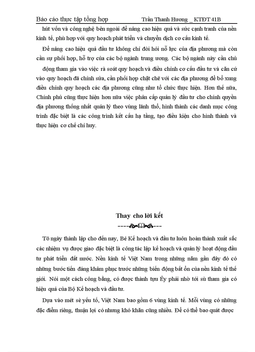 image for page Báo cáo thực tập tại Bộ Kế hoạch và đầu tư và Vụ kinh tế địa phương và lãnh thổ