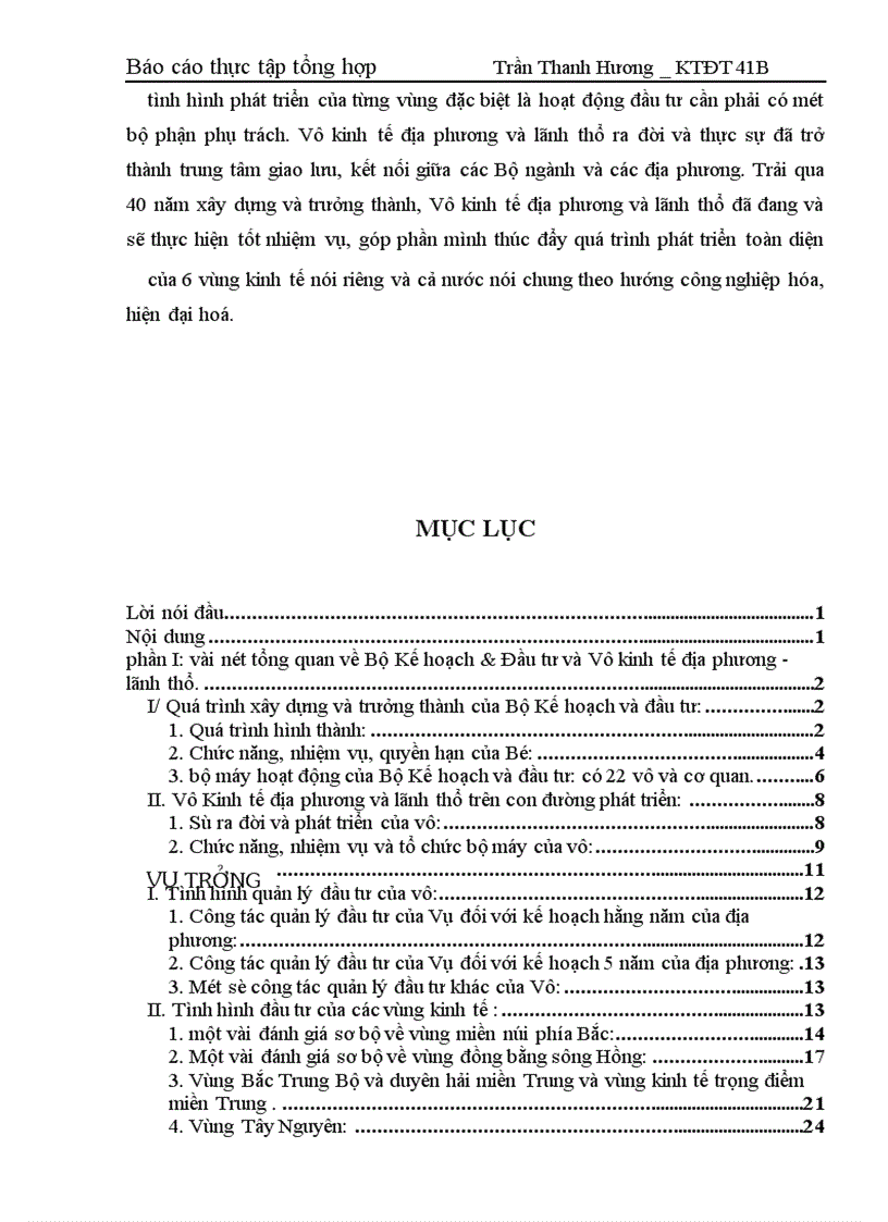image for page Báo cáo thực tập tại Bộ Kế hoạch và đầu tư và Vụ kinh tế địa phương và lãnh thổ