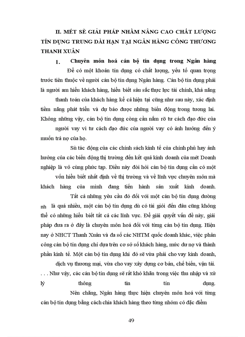 image for page Giải pháp nâng cao chất lượng tín dụng trung và dài hạn tại Ngân hàng Công thương Thanh Xuân