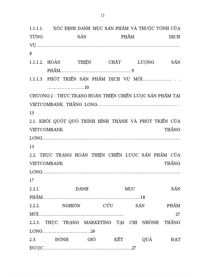 image for page Hoàn thiện chiến lược sản phẩm tại ngân hàng ngoại thương Việt Nam Chi nhánh Thăng Long