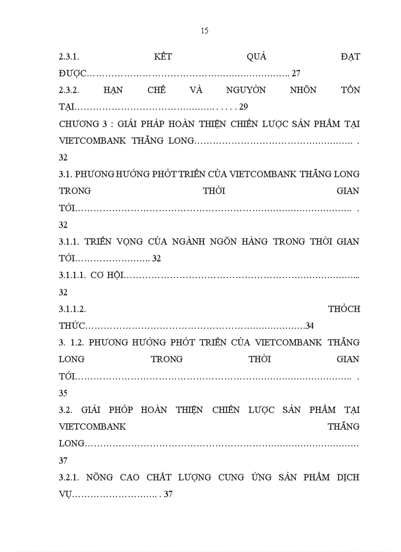 image for page Hoàn thiện chiến lược sản phẩm tại ngân hàng ngoại thương Việt Nam Chi nhánh Thăng Long