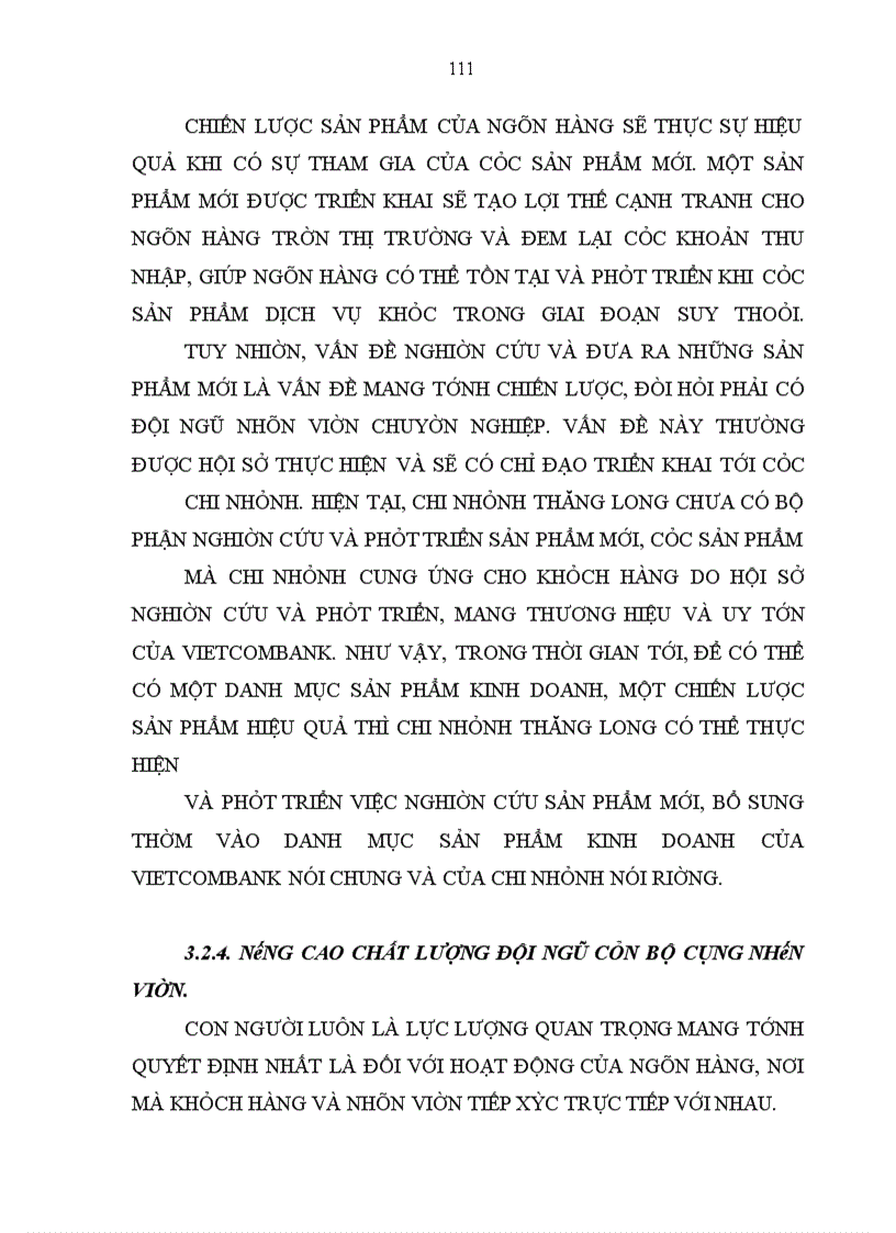 image for page Hoàn thiện chiến lược sản phẩm tại ngân hàng ngoại thương Việt Nam Chi nhánh Thăng Long