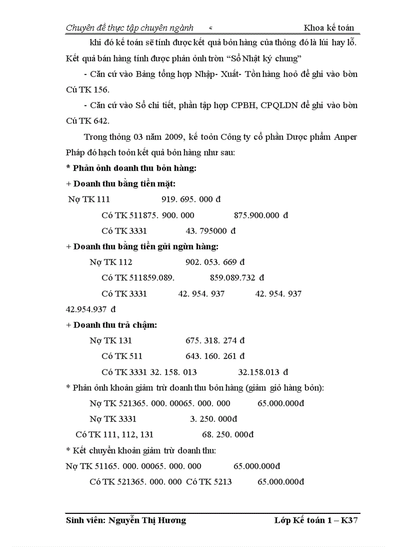 image for page Tổ chức kế toán bán hàng và xác định kết quả bán hàng tại Công ty cổ phần dược phẩm Anper Pháp làm chủ đề cho chuyên đề