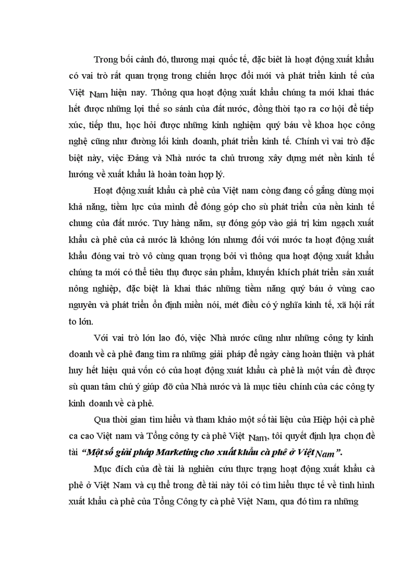 image for page Một số giải pháp Marketing cho xuất khẩu cà phê ở Việt Nam