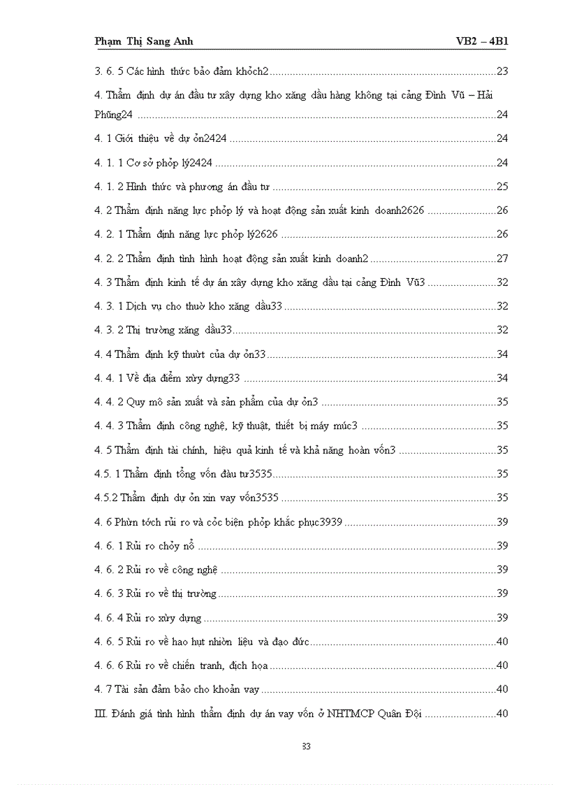 image for page Tình hình thẩm định dự án cho vay vốn tại Ngân hàng thương mại cổ phần Quân Đội