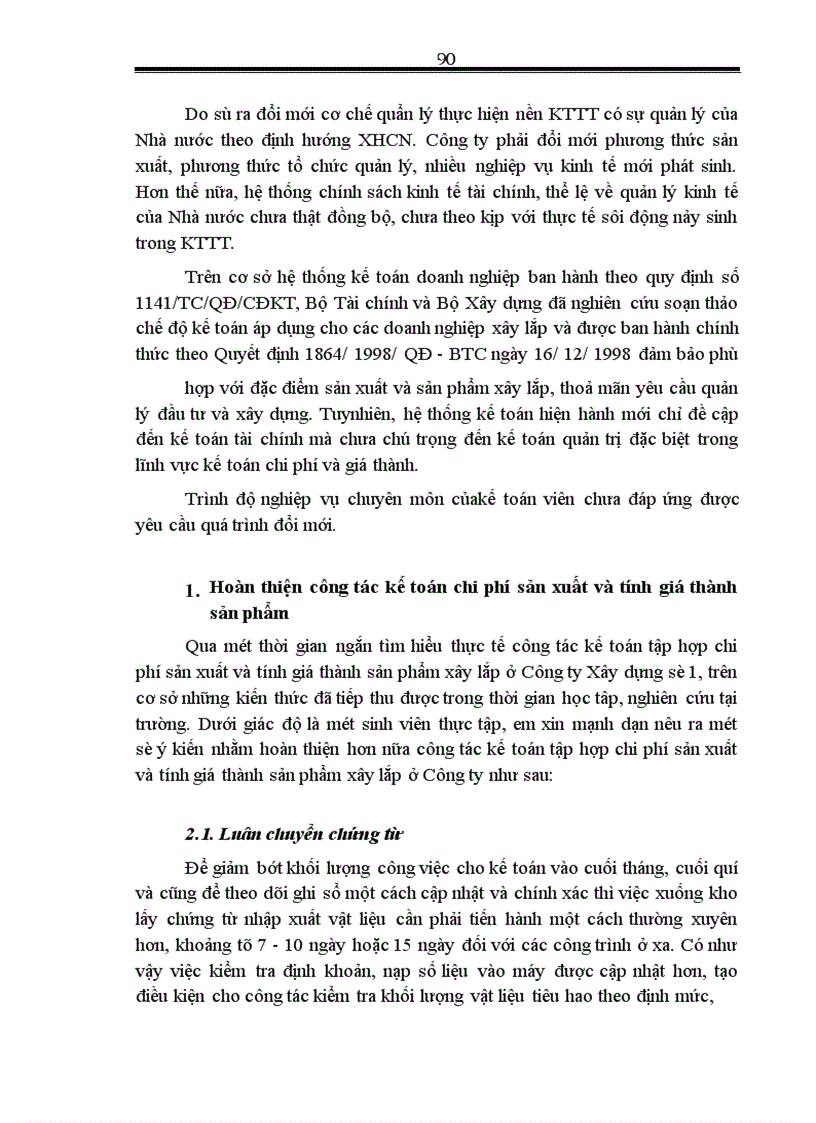 image for page Hoàn thiện hạch toán chi phí sản xuất và tính giá thành sản phẩm xây lắp tại Công ty Xây dựng số 1