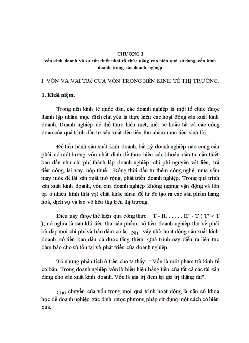 image for page Vốn kinh doanh và các biện pháp nâng cao hiệu quả sử dụng vốn kinh doanh tại Công ty Bia Hà nội