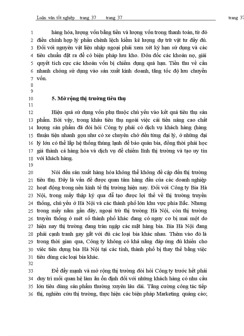 image for page Vốn kinh doanh và các biện pháp nâng cao hiệu quả sử dụng vốn kinh doanh tại Công ty Bia Hà nội