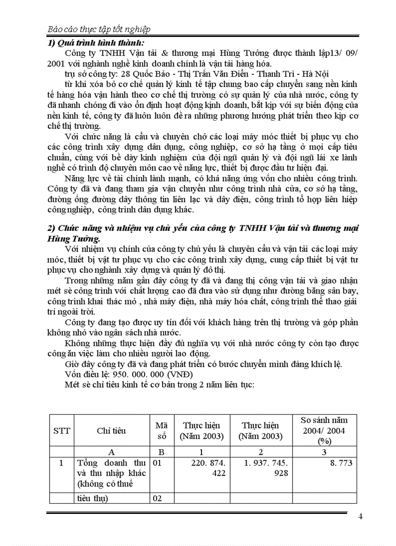 image for page Thực trạng công tác hạch toán kế toán tại công ty ty TNHH Vận tải & thương mại Hùng Tưởng