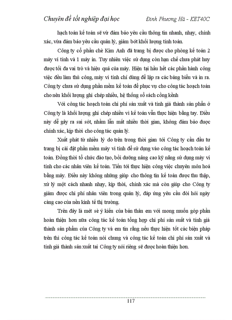 image for page Hoàn thiện công tác hạch toán chi phí sản xuất và tính giá thành sản phẩm với việc tăng cường quản trị tại Công ty cổ phần chè Kim Anh