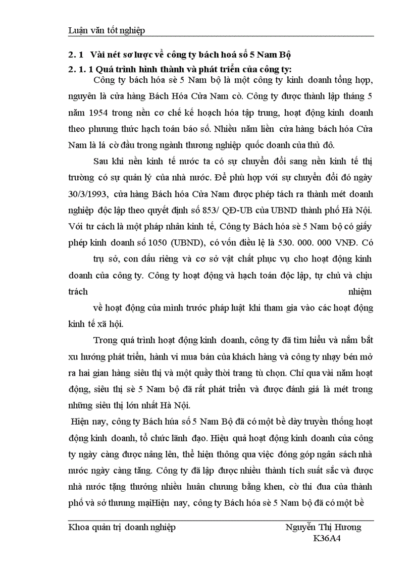 image for page Một số giải pháp nhằm hoàn thiện công tác quản trị mua hàng tại công ty bách hoá số 5 Nam Bộ.