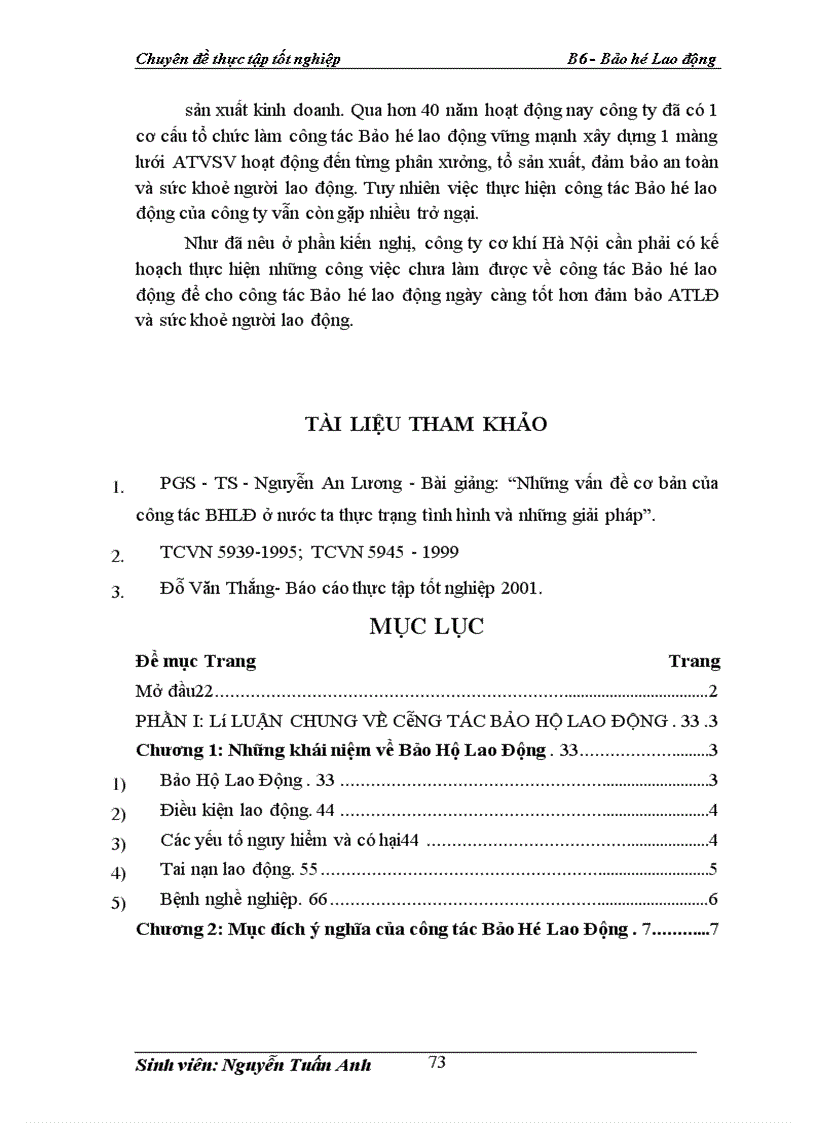 image for page Công tác Bảo Hộ Lao Động tại công ty cơ khí Hà Nội