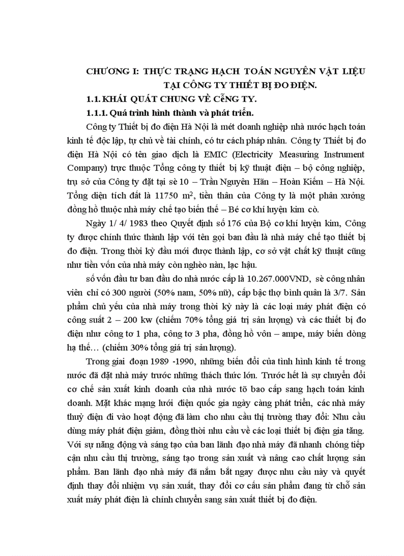 image for page Hoàn thiện công tác hạch toán nguyên vật liệu tại Công ty Thiết bị đo điện