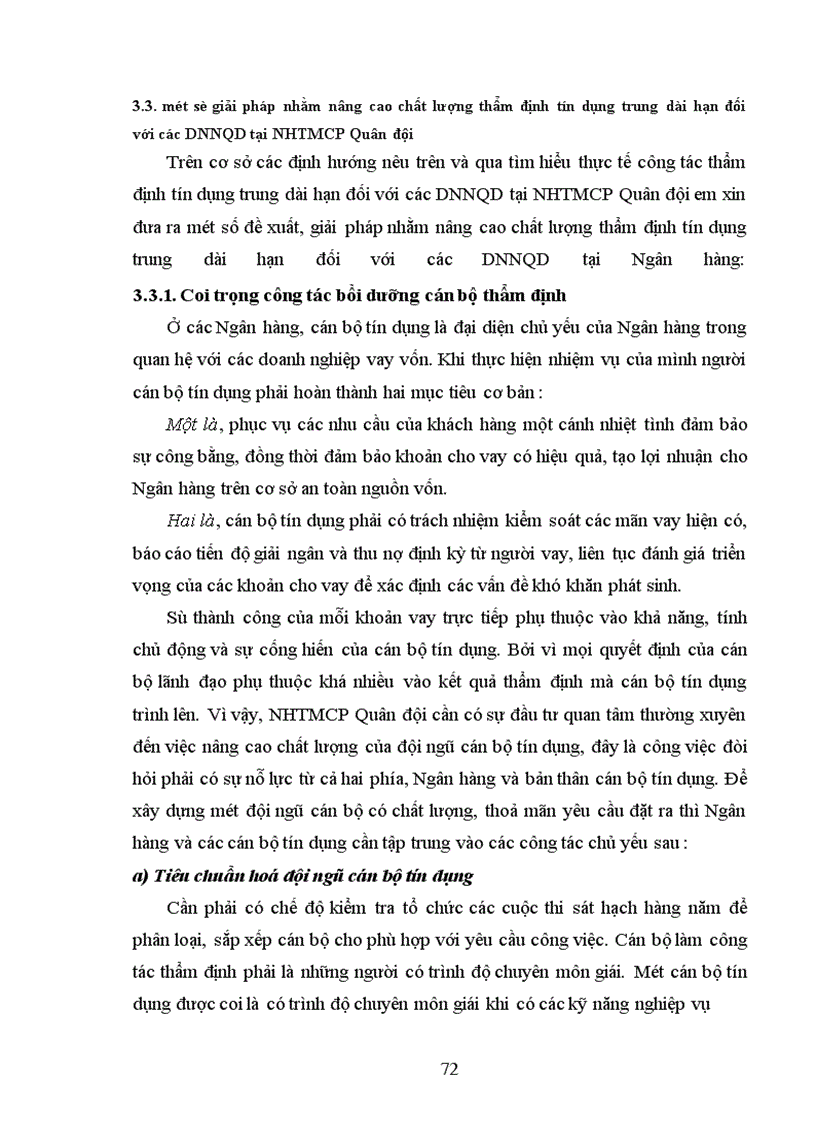 image for page Giải pháp nâng cao chất lượng thẩm định tín dụng trung dài hạn đối với các doanh nghiệp ngoài quốc doanh tại Ngân hàng Thương mại Cổ phần Quân đội