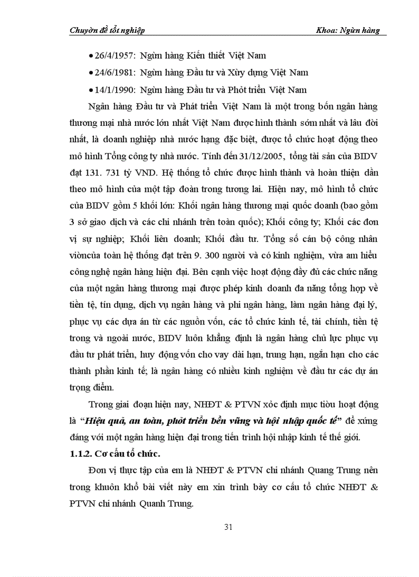 image for page Một số giải pháp nhằm hoàn thiện và nâng cao chất lượng dịch vụ thanh toán đối với khách hàng cá nhân tại Ngân hàng Đầu tư và Phát triển chi nhánh Quang Trung