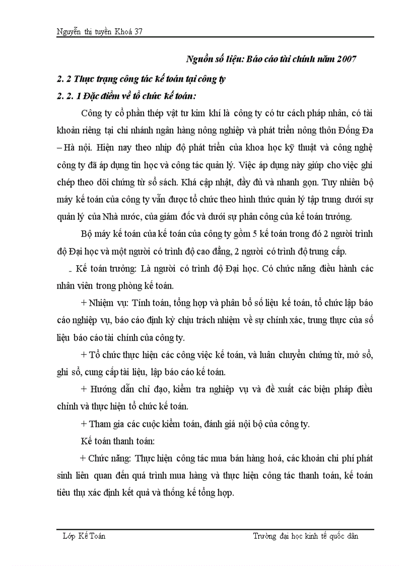 image for page Tổ chức hạch toán kế toán tại công ty