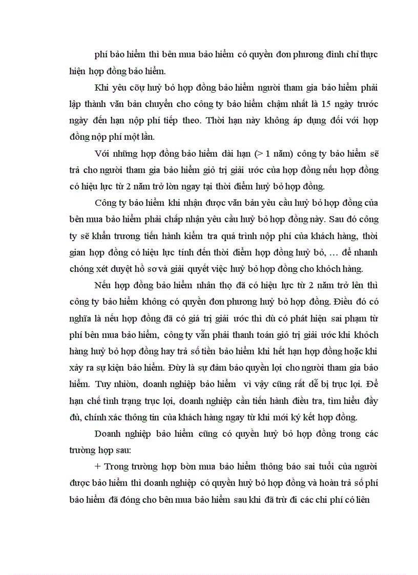 image for page Thực trạng hủy bỏ hợp đồng BHNT tại công ty BVNT Hà Nội