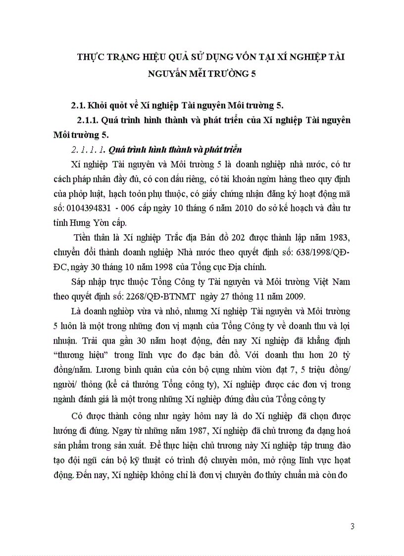 image for page Giải pháp nâng cao hiệu quả sử dụng vốn kinh doanh tại Xí nghiệp Tài nghuyên Môi trường 5 Chú ý