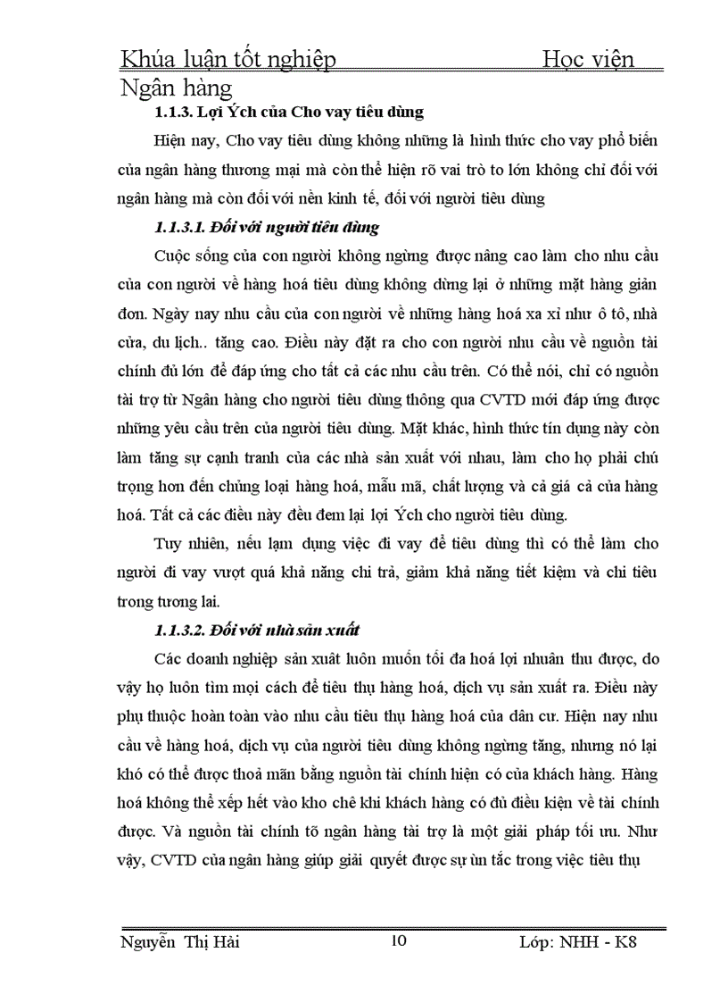 image for page Cở sở lý luận về cho vay tiêu dùng và mở rộng cho vay tiêu dùng