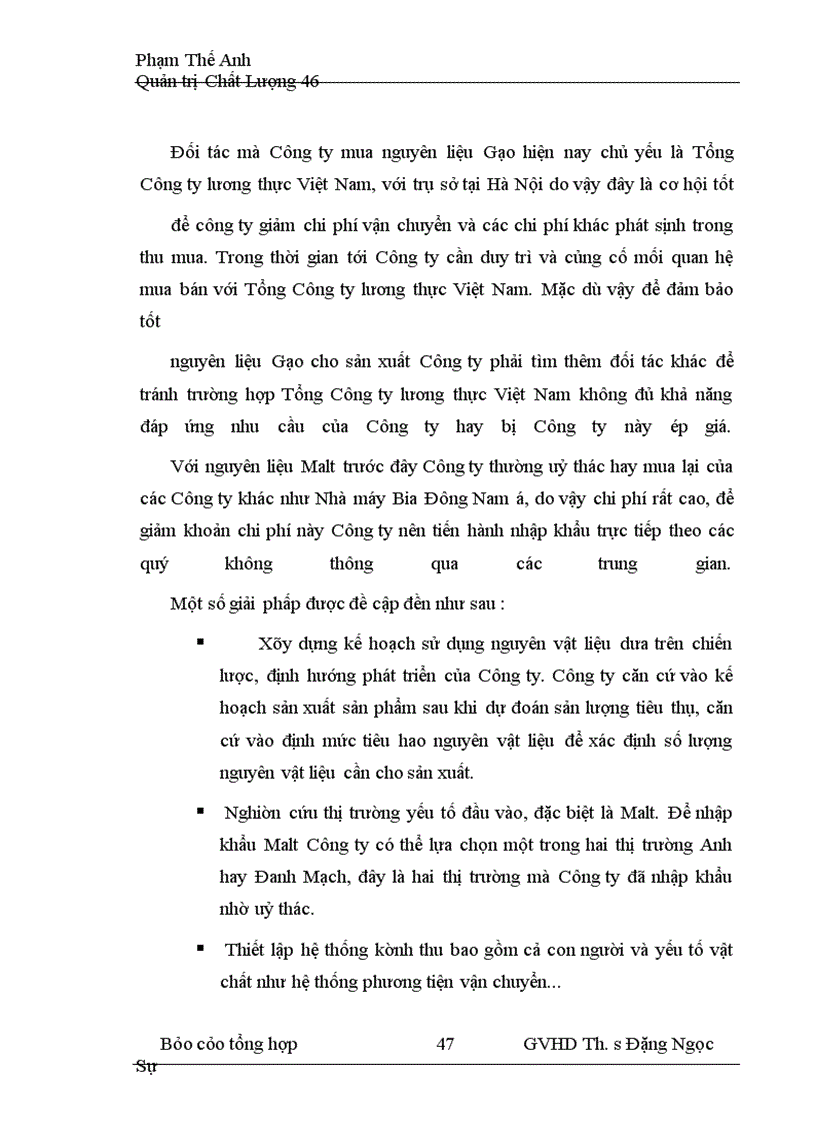 image for page Hoạt động nâng cao chất lượng quy trình sản xuất bia hơi ở công ty bia VIỆT HÀ