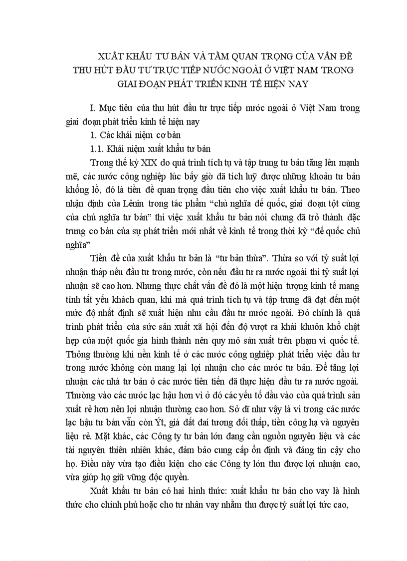 image for page Lý luận xuất khẩu tư bản và thu hút đầu tư trực tiếp nước ngoài của Việt Nam trong giai đoạn hiện nay