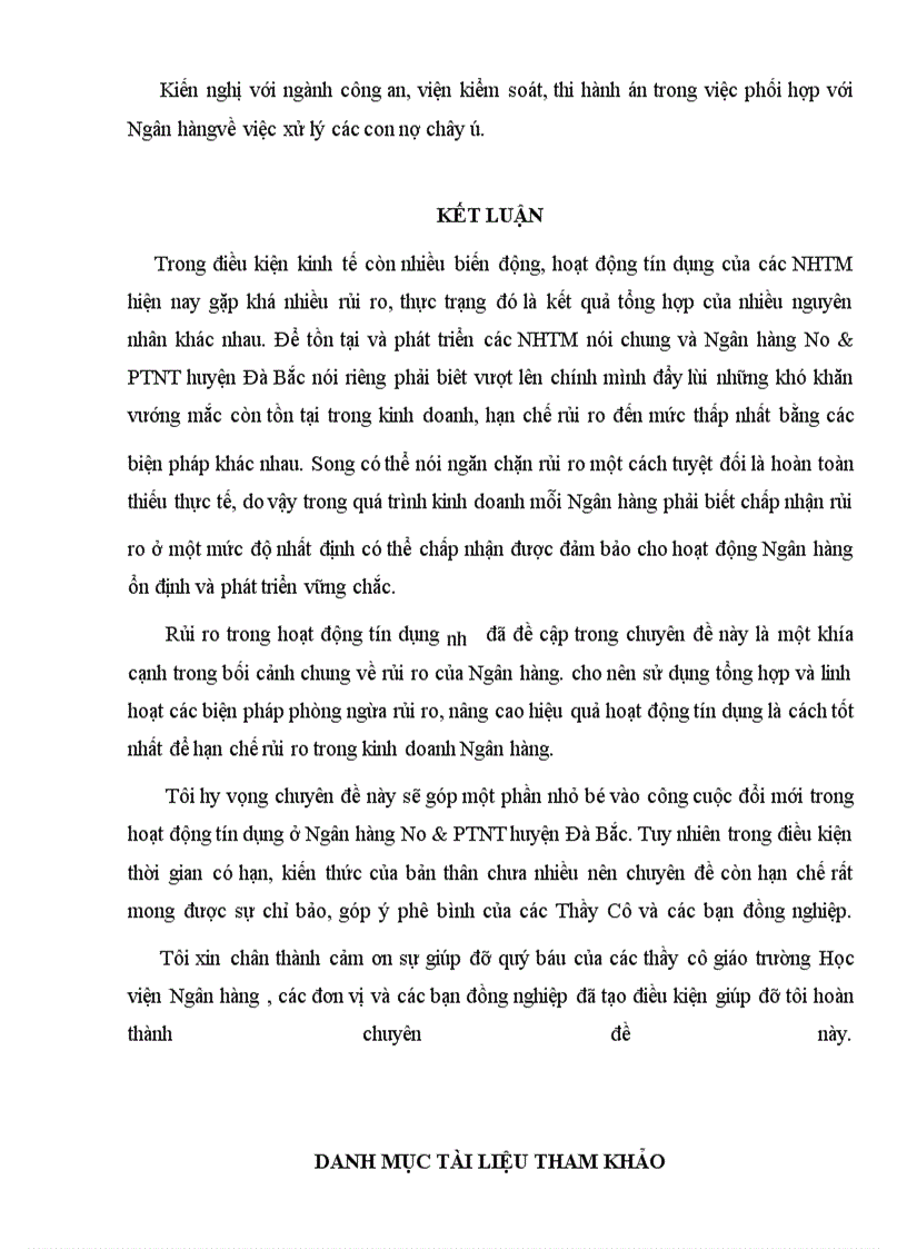 image for page Rủi ro tín dụng và hạn chế rủi ro tín dụng tại Ngân Hàng nông nghiệp và phát triển nông thôn huyện Đà Bắc tỉnh Hòa Bình