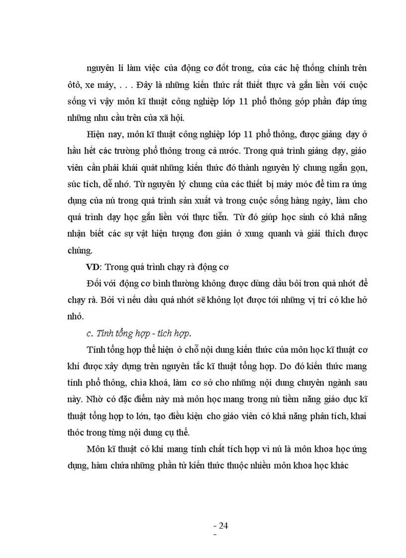 image for page Dạy học kĩ thuật công nghiệp lớp 11 phổ thông trung học theo phương pháp dạy học trực quan nâng cao hứng thú học tập của học sinh, tạo điều kiện cho học sinh phát triển khả năng tư duy trừu tượng, phát triển năng lực kĩ thuật, óc sáng tạo, nắm vững tri thức