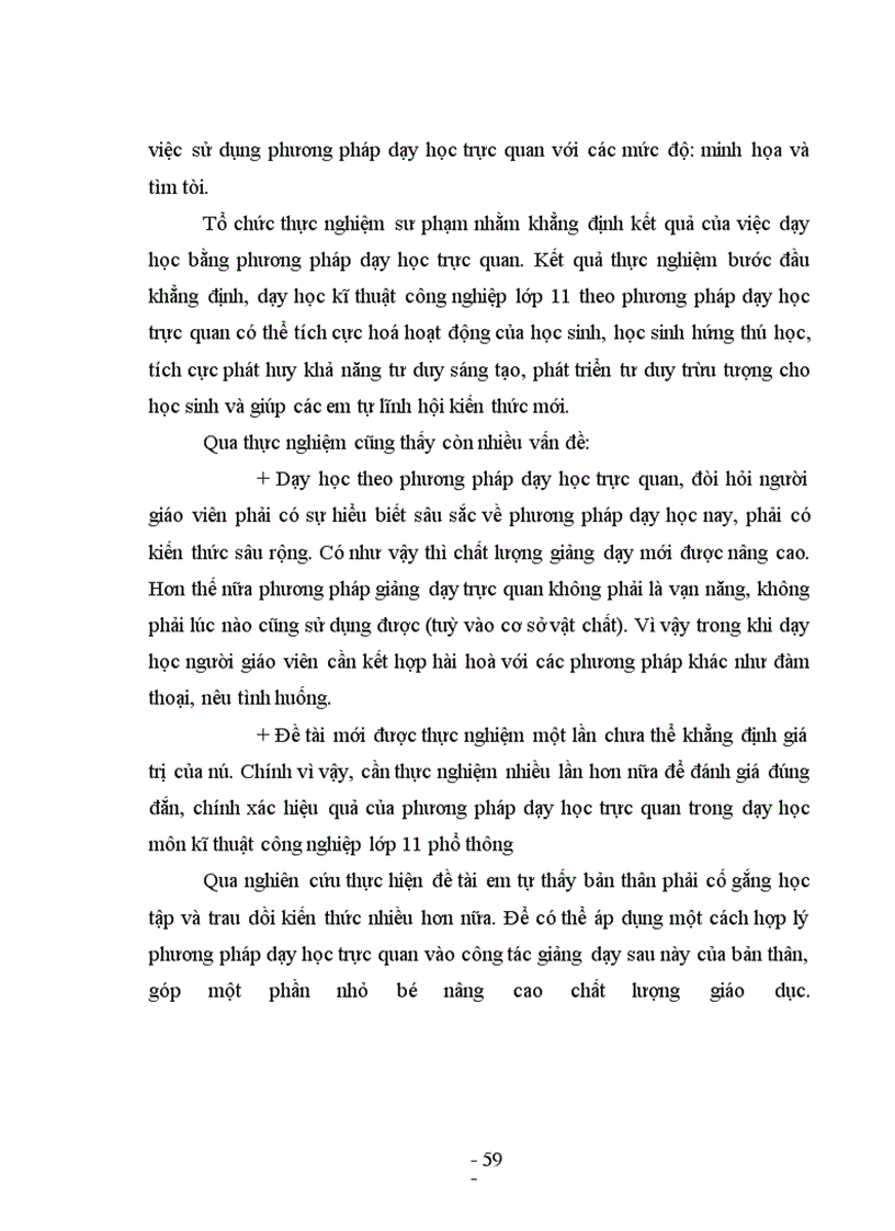 image for page Dạy học kĩ thuật công nghiệp lớp 11 phổ thông trung học theo phương pháp dạy học trực quan nâng cao hứng thú học tập của học sinh, tạo điều kiện cho học sinh phát triển khả năng tư duy trừu tượng, phát triển năng lực kĩ thuật, óc sáng tạo, nắm vững tri thức
