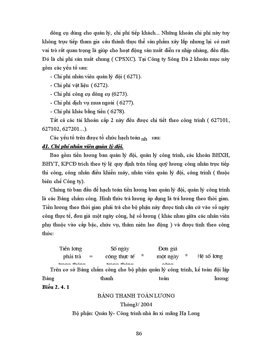 image for page Tổ chức hạch toán chi phí sản xuất và tính giá thành sản phẩm tại Công ty xây dựng Sông Đà II