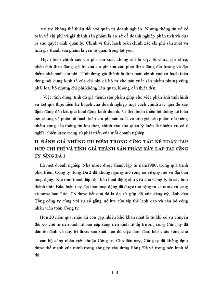 image for page Tổ chức hạch toán chi phí sản xuất và tính giá thành sản phẩm tại Công ty xây dựng Sông Đà II