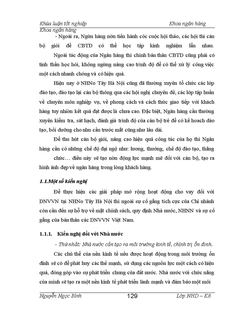 image for page Giải pháp mở rộng hoạt động cho vay đối với doanh nghiệp vừa và nhỏ tại NHNo Tây Hà Nội