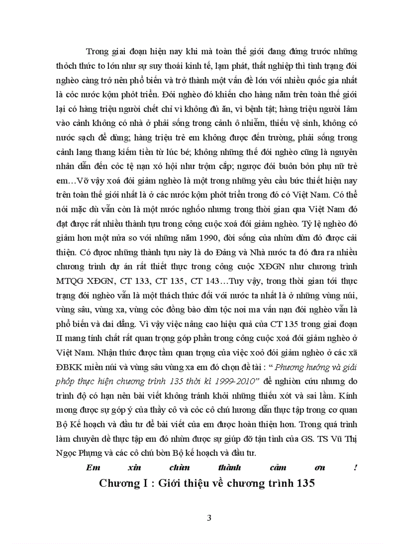 Phương hướng và giải pháp thực hiện chương trình 135 thời kì 1999-2010
