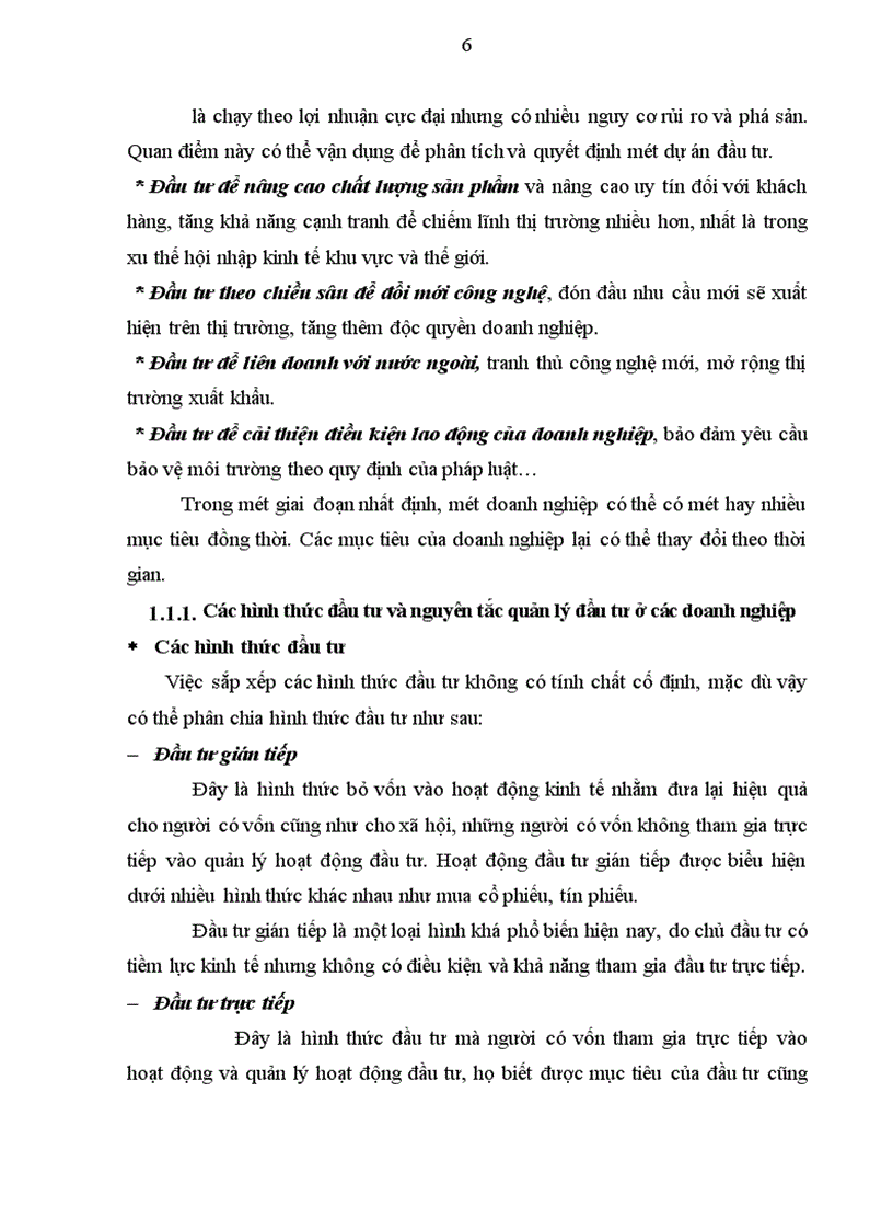 image for page Hình thức đầu tư và nguyên tắc quản lý đầu tư ở các doanh nghiệp