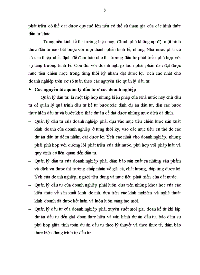 image for page Hình thức đầu tư và nguyên tắc quản lý đầu tư ở các doanh nghiệp