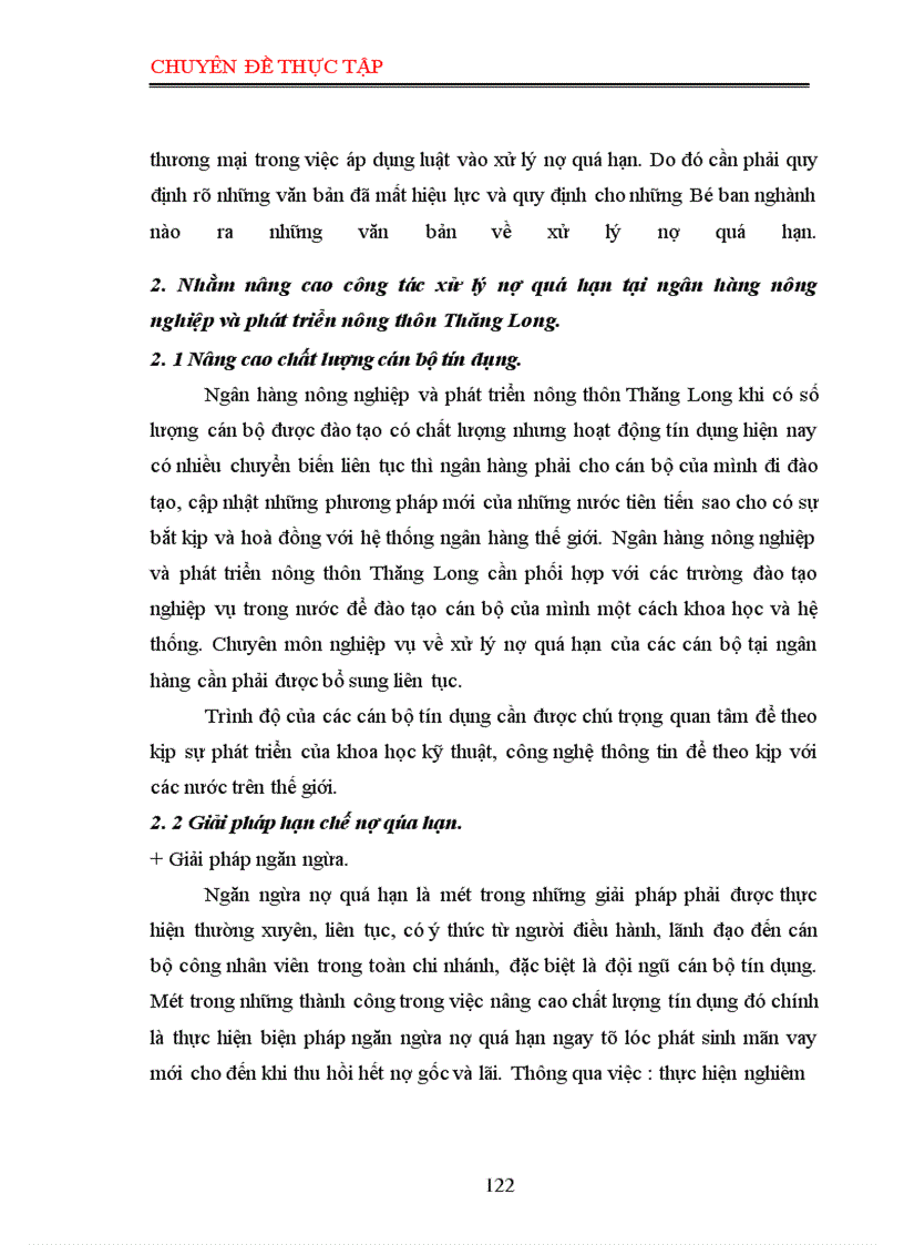 image for page Chế độ pháp lý về xử lý nợ quá hạn - thực tiễn áp dụng tại ngân hàng nông nghiệp và phát triển nông thôn Thăng Long