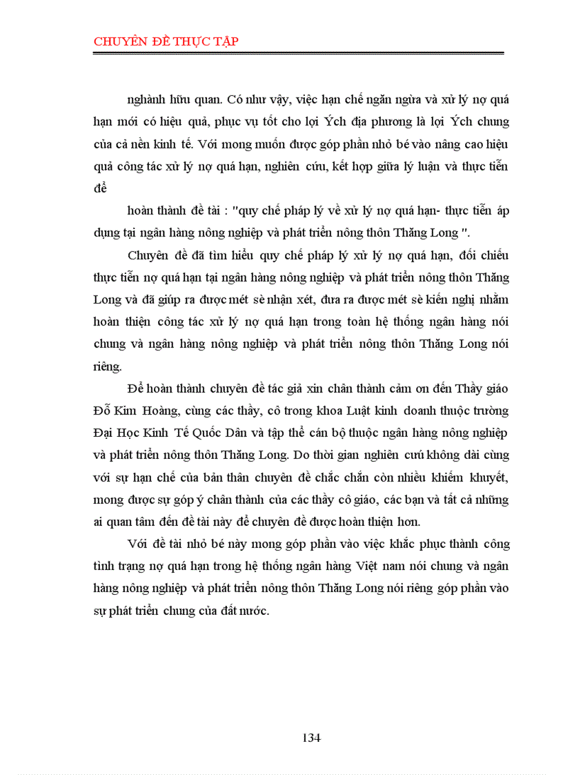 image for page Chế độ pháp lý về xử lý nợ quá hạn - thực tiễn áp dụng tại ngân hàng nông nghiệp và phát triển nông thôn Thăng Long