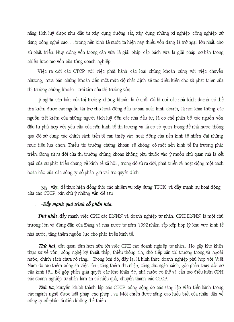 image for page Lý luận về công ty cổ phần và TTCK. Ý nghĩa và sự vận dụng lý luận này ở nước ta.