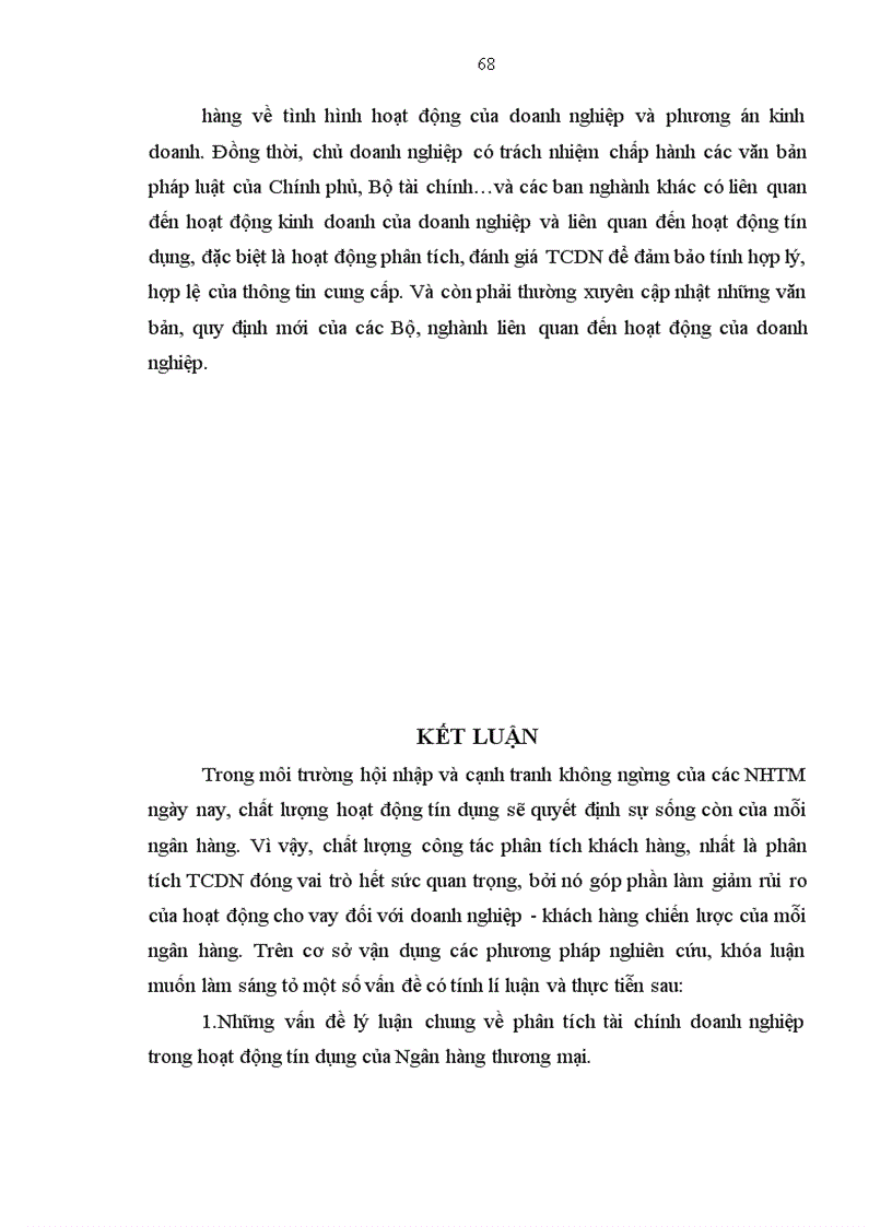 image for page Hoàn thiện công tác phân tích tài chính doanh nghiệp phục vụ hoạt động tín dụng tại Sở giao dịch I Ngân hàng Công thương