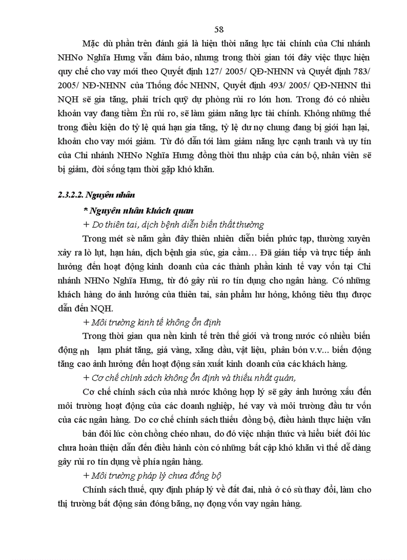 image for page Rủi ro tín dụng tại Chi nhánh NHNo&PTNT huyện Nghĩa Hưng, tỉnh Nam Định - Thực trạng và giải pháp