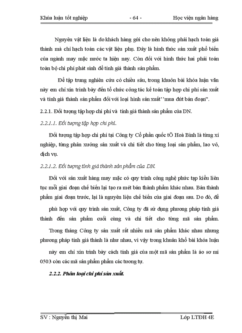 image for page Kế toán tập hợp chi phí ,tính giá thành sản phẩm của công ty Cổ phần quốc tế Hoà Bình, thực trạng và giải pháp hoàn thiện