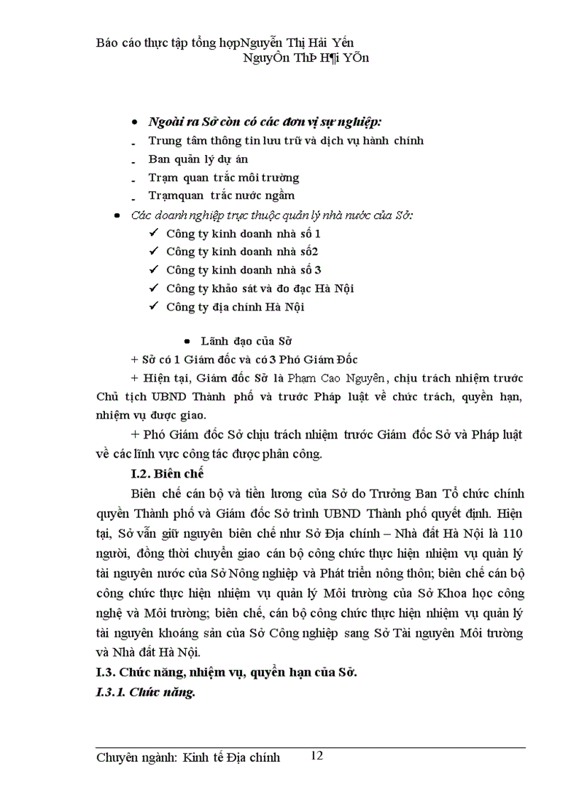 image for page Báo cáo thực tập Sở Tài nguyên, MôI trường và Nhà đất Hà Nội