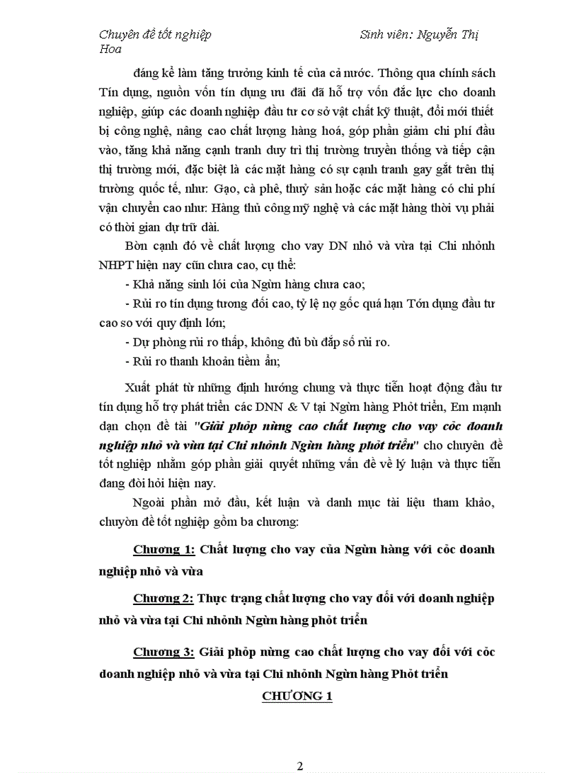 image for page Giải pháp nâng cao chất lượng cho vay các doanh nghiệp nhỏ và vừa tại Chi nhánh Ngân hàng phát triển