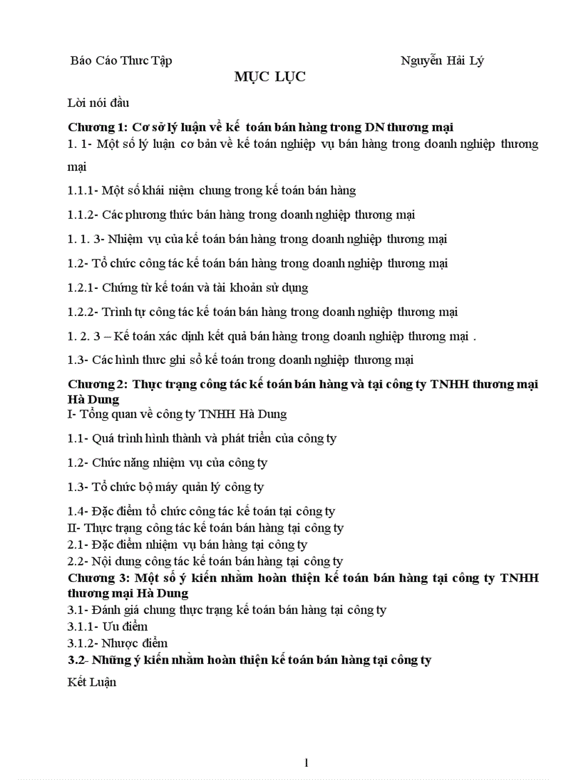 image for page Công tác kế toán bán hàng tại Công ty TNHH TM Hà Dung