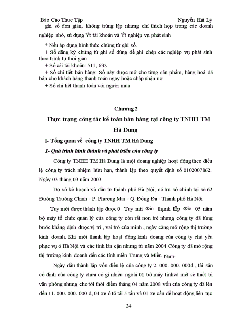 image for page Công tác kế toán bán hàng tại Công ty TNHH TM Hà Dung